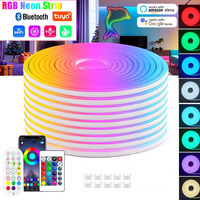 TUYA Neon LED Strip Lights DIY Waterproof Flexible Neon Rope Light Bluetooth APP Music Sync RGB Light Strip 1m-5m for Room Decor