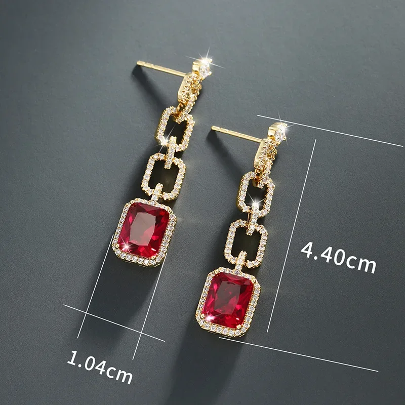 Shining U Simple Square Gems Dangle Earrings for Women Fashion Party Jewelry