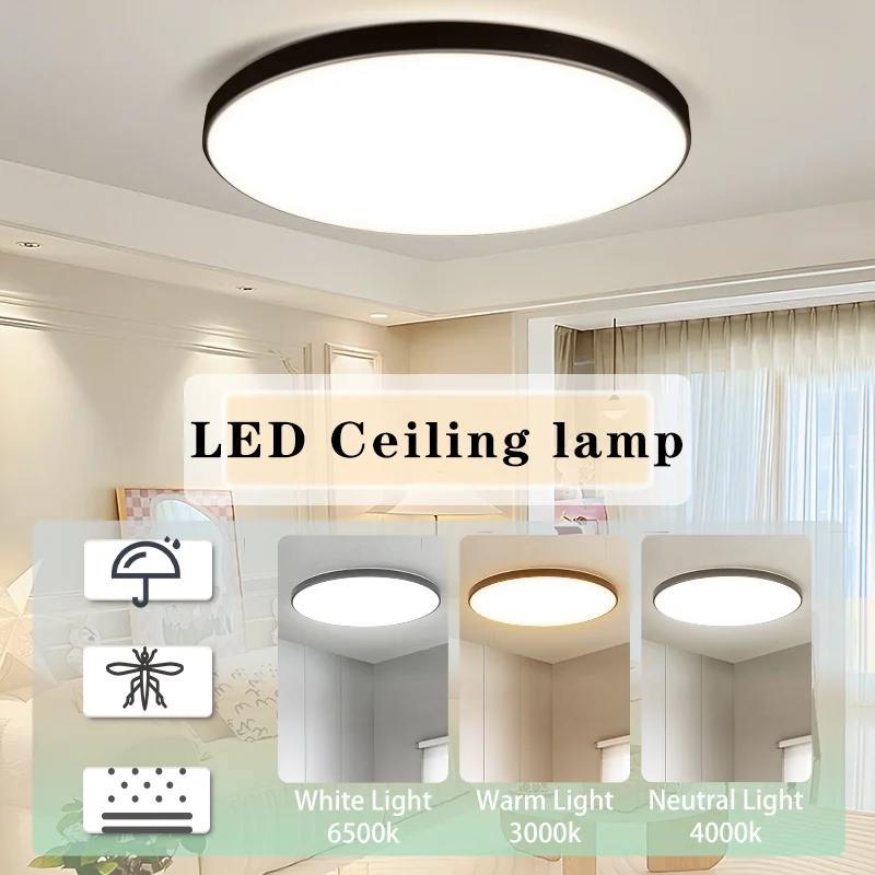 Ultra Thin Led Ceiling Lamp 15W 20W 30W 50W 40W Modern Panel  Ceiling Lights Fixtures For Living Room Bedroom Indoor Lighting