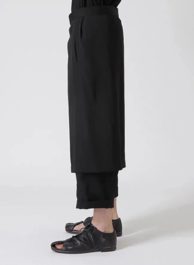 2025 New Dark Casual Loose Eight-Length Pants Fashion Design Pants Men'S And Women'S Apron Casual Suit Pant,YamamotoStyle Pants