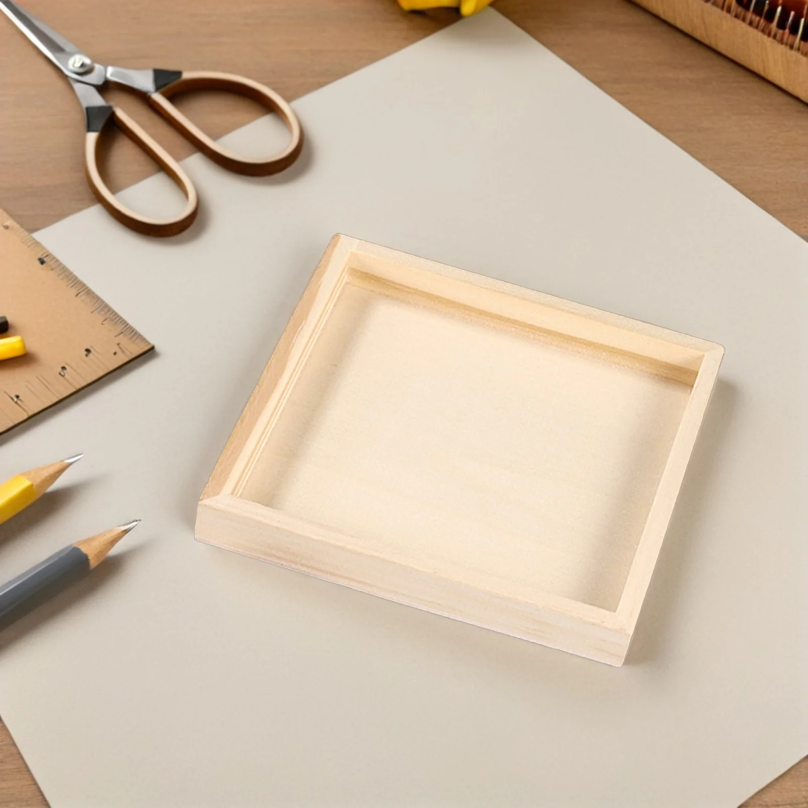 5개입 나무 네모 트레이 내구성 있는 퍼즐 정리함 보관 정리 블록 홀더 나무 트레이