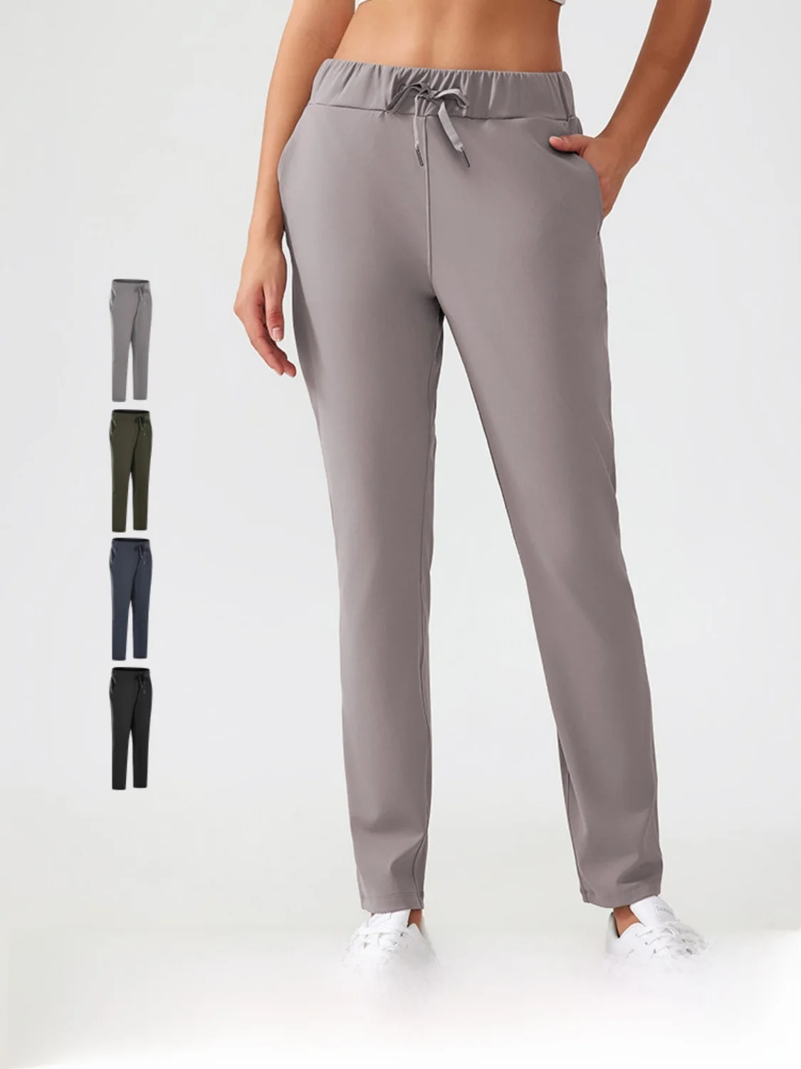 slimmo-高弾性ストレートレッグスポーツパンツ女性のカジュアルフィットネスランニングヨガトレーニングアウトドアルーズフィットパンツ