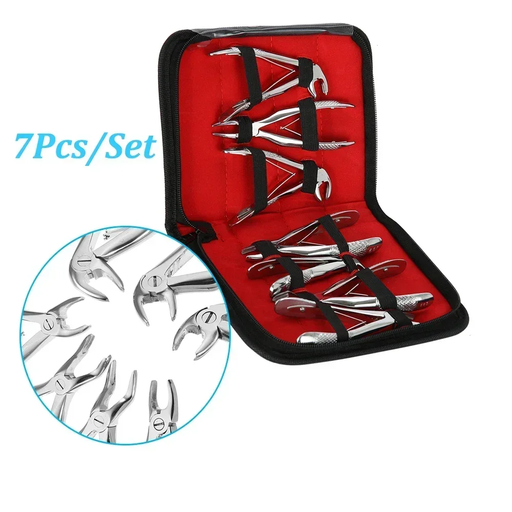 

7Pcs/kit Dental Forceps Children's Tooth Extraction Forcep Pliers Kit Stainless Steel Orthodontic Dental Lab Instruments Tools