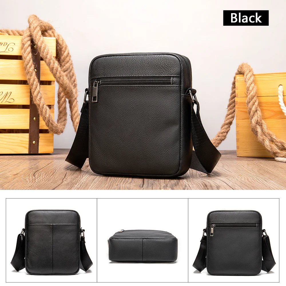 men's shoulder bag for men genuine leather small messenger bag men's crossbody bag fashion name Laser engraving bags 7362