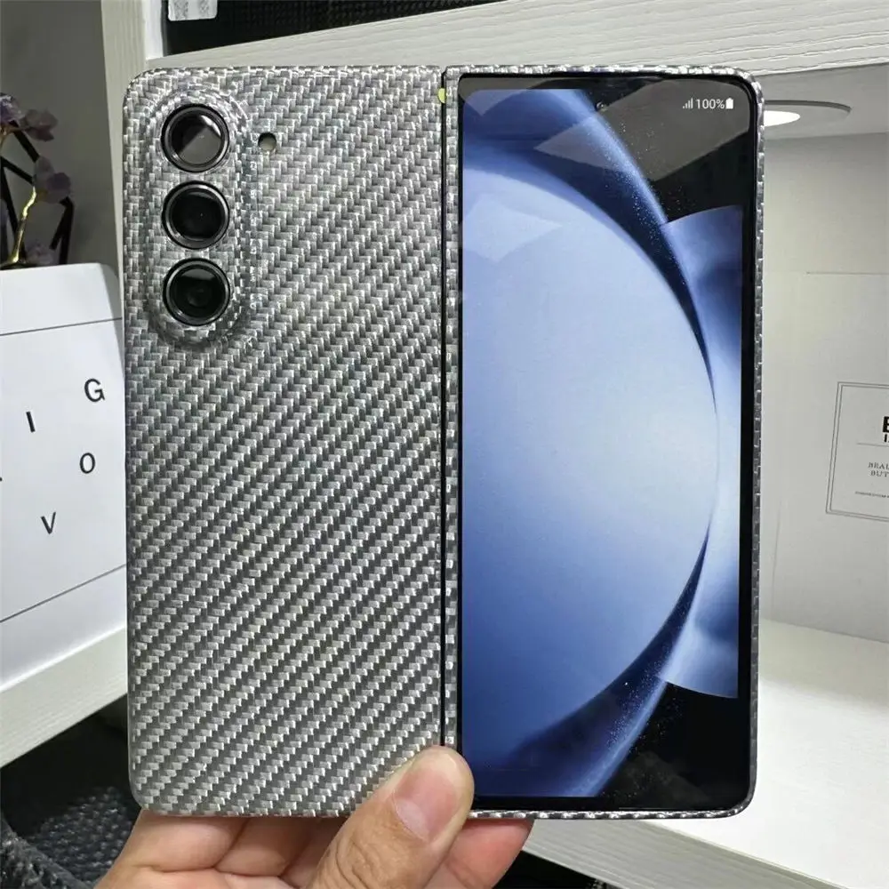 

Genuine Carbon Fiber Aramid Slim Case for Samsung Galaxy Z Fold5 4 Glossy Armor Hard Cover