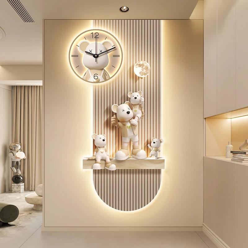 

Cream Wind Decorative Painting Living Room Background Wall Hanging Painting Corridor Aisle Wall Lamp Painting Wall Clock Tall