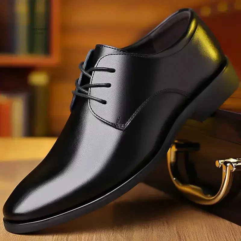 Leather Shoes for Men Formal Dress Wedding Flats British Style Casual Oxfords Non Slip Office Work Designer Shoes