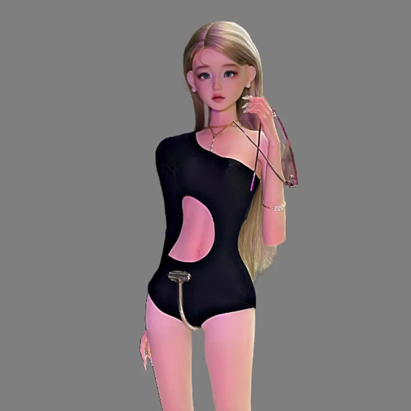 【Only Clothes】1/3 1/4 Dolls Clothes Irregular Waist Off-Shoulder Jumpsuit Bikini Sexy Swimsuit for as60 FAN/FF Body DIY