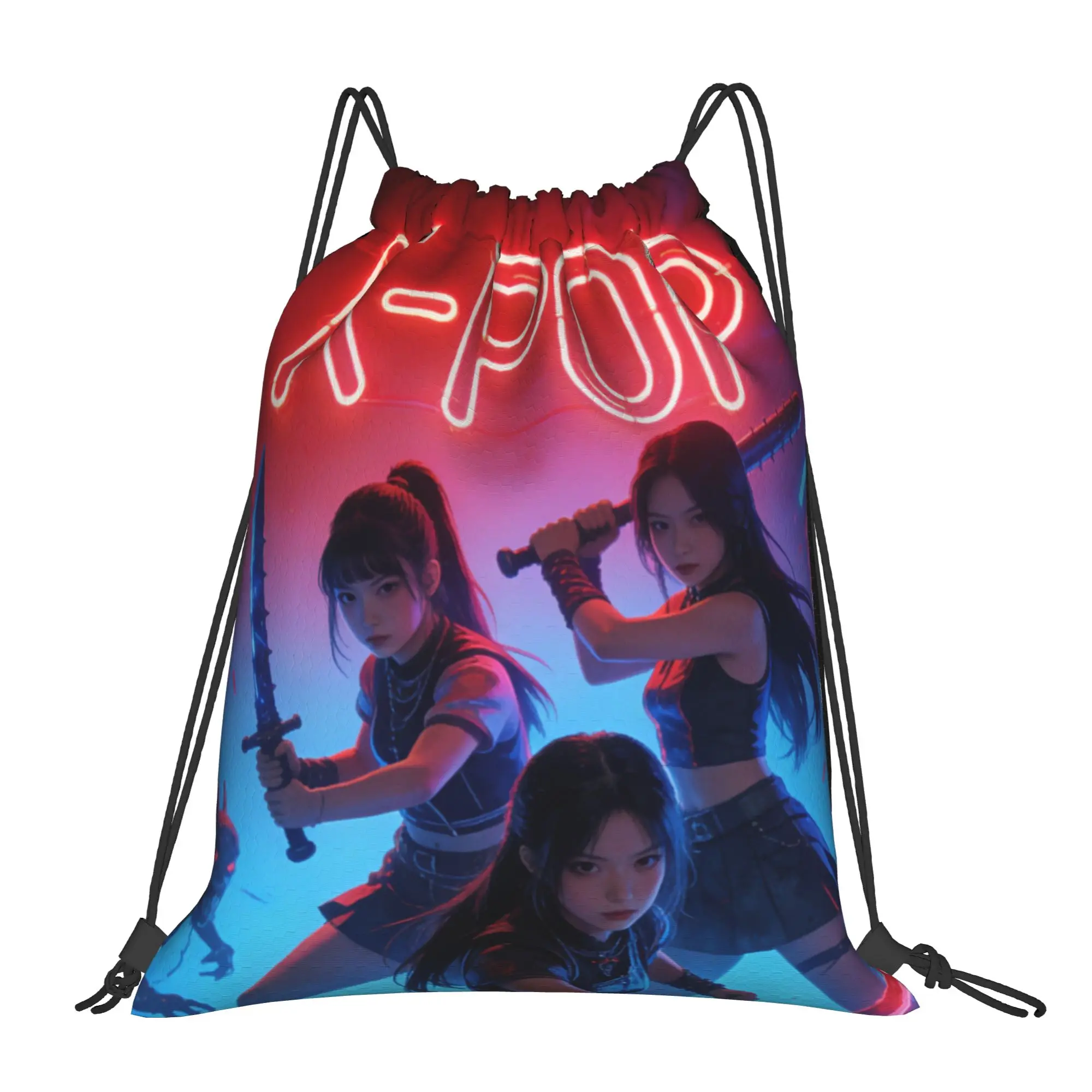 K POP 1  Multi-function Pocket Men Women Storage Backpack Teenager Travel Bag Print Drawstring Bags