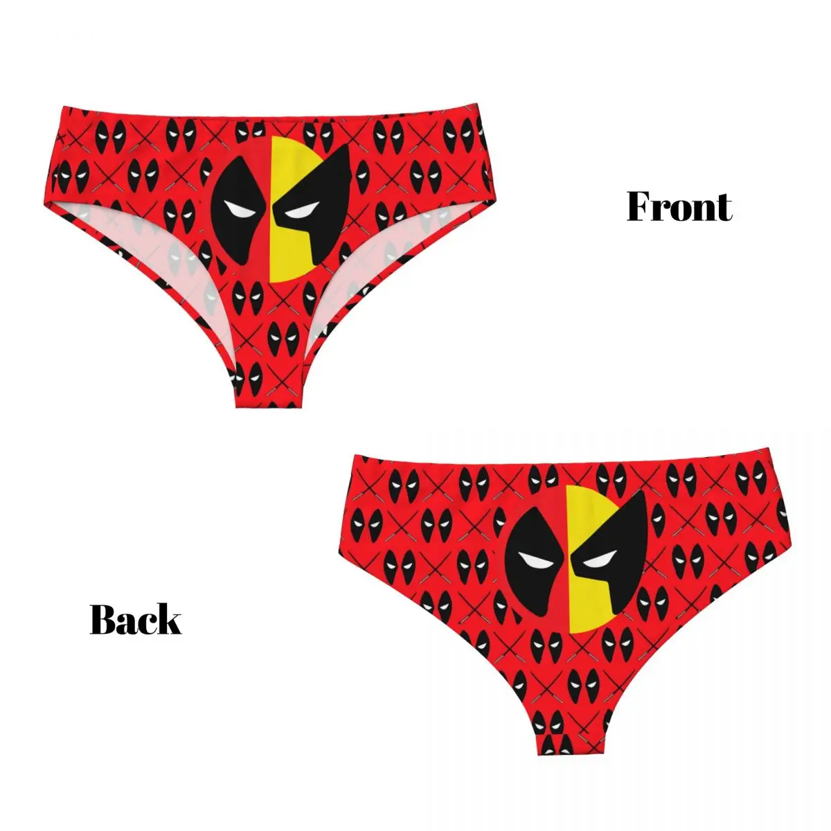 Ropa interior cómoda elástica transpirable de las mujeres de las bragas breves de los dibujos animados de las películas de Deadpool de encargo