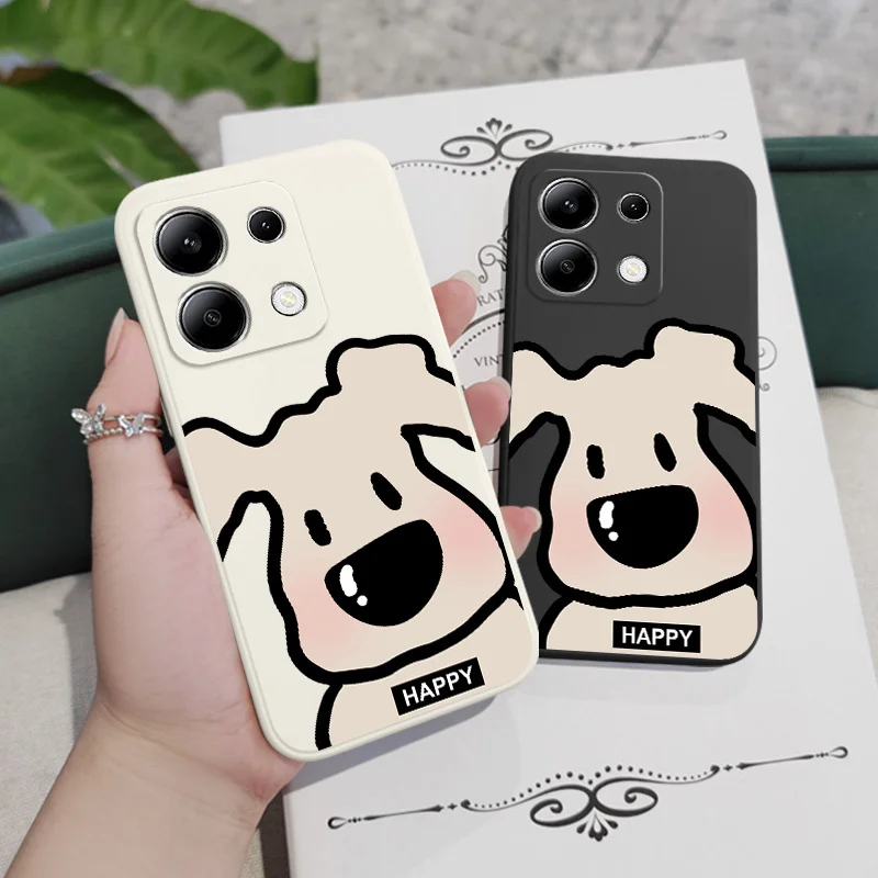 Funda de teléfono de perros de maquillaje para Xiaomi Redmi Note 14 13 12S 11 11S 10 10S 9 9S Pro Plus 4G 5G cubierta de silicona líquida