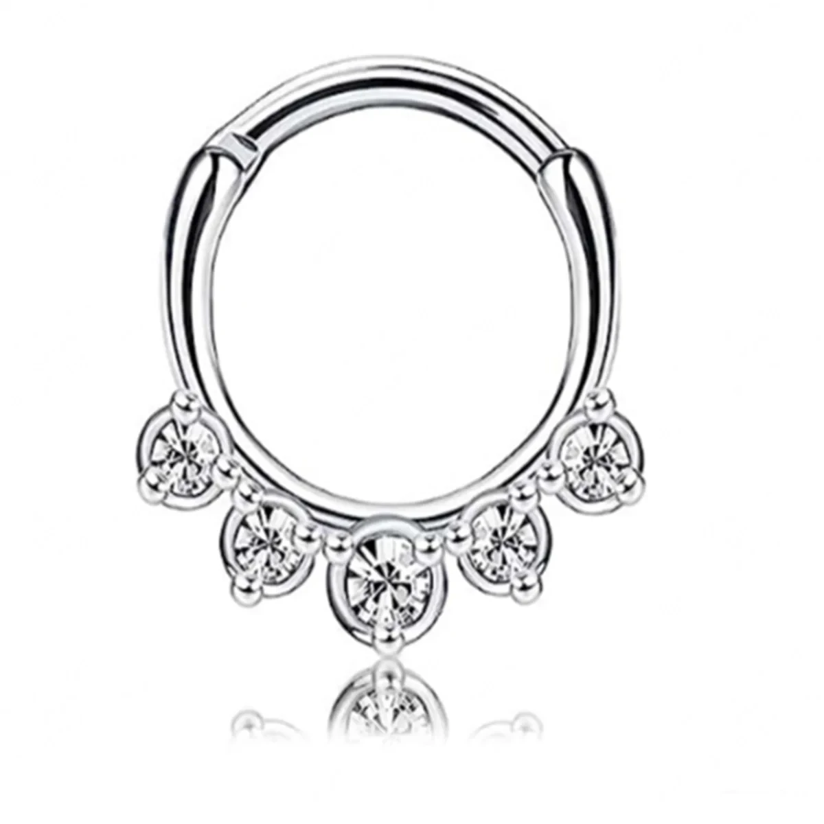 EVISPOL 8 Stück 16G 316L Edelstahl Septum-Nasenringe, hypoallergener CZ Knorpel Tragus Daith Hoop Ohrring Piercing-Schmuck – Detail 5