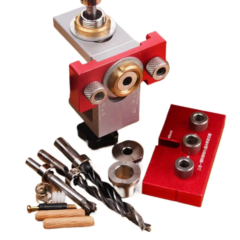 For Woodworking Hole Punch Full Set 3-in-1 Wooden Board Splicing Log Tenon Positioner Furniture Connector Opening L Type