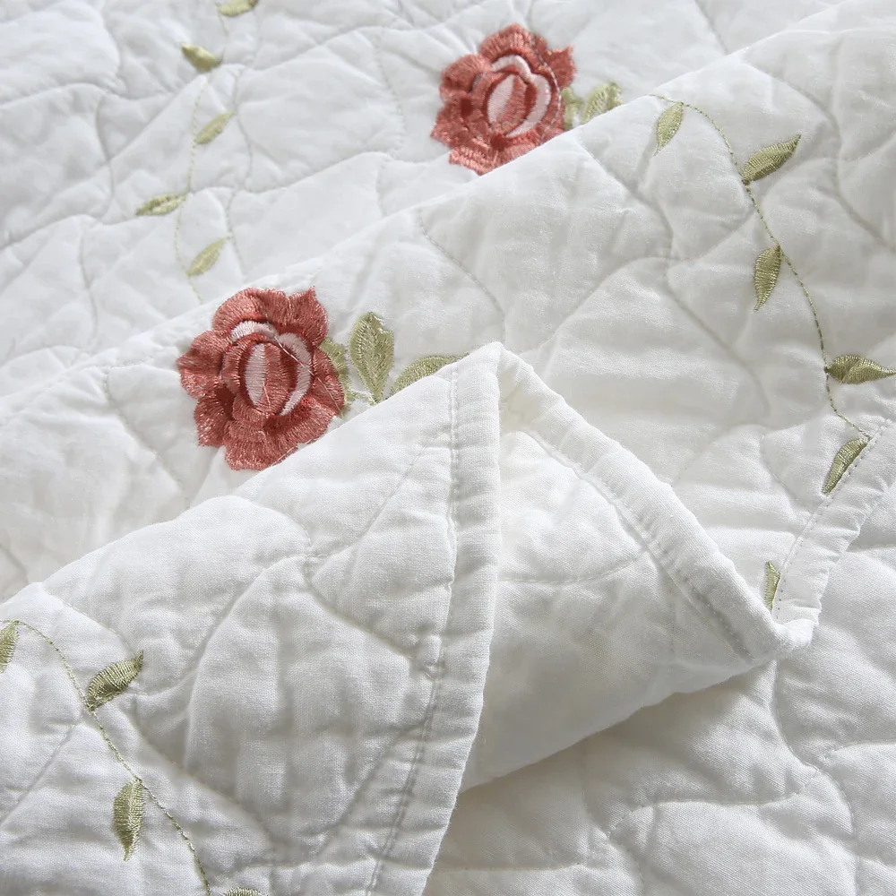 3 stks katoenen sprei op het bed dubbele spreien en dekbedden rose Geborduurde Matras topper euro Paar bed quilt set