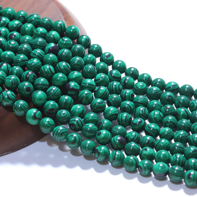 1 Strand Natural Stone Beads 4/6/8/10/12mm Green Malachite Stone Beads Round Loose Spacer Beads For DIY Jewelry Making