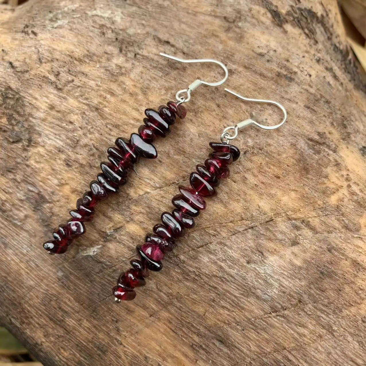 Natural Garnet Earrings Silver 925 Hanging Earrings Original Gemstone Women High Quality Jewelry Design Handmade