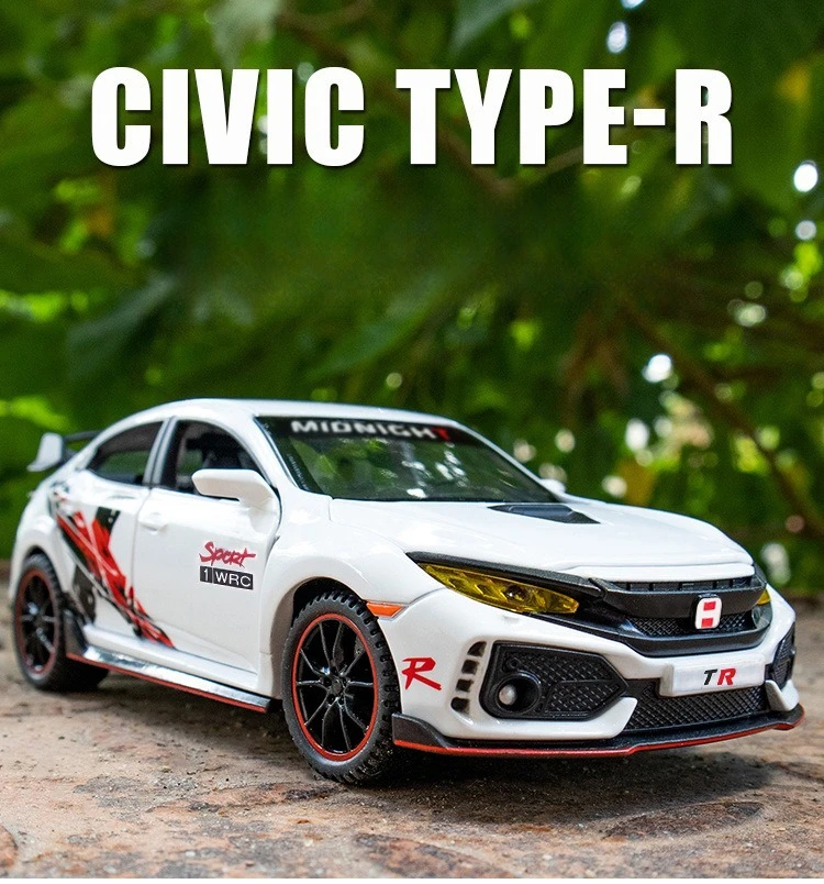 

1:32 Alloy, Civic TYPE-R Car Model, Pull Back Sound and Light Door Opening Toy Car，Perfect Birthday Gift for Boyfriend