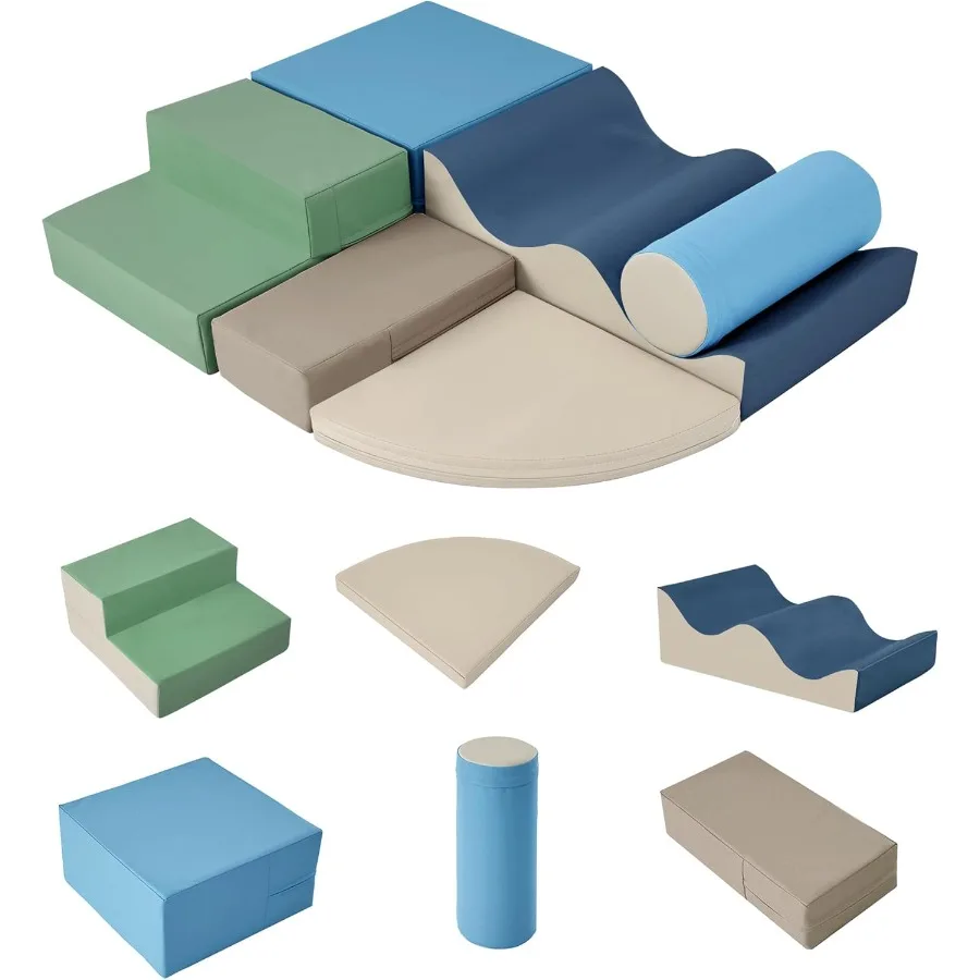 

Merax Climbing Toys for Toddlers Soft Climb and Crawl Playset Indoor Baby Soft Foam Blocks for Climbing Crawling 6-Piece