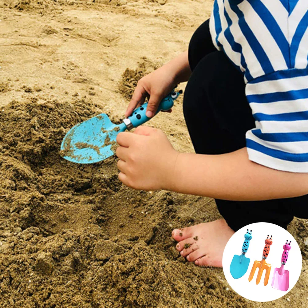 1 satz 1 Satz Kinder Gartengeräte Set Kleine Sand Schaufel Outdoor Pflanzen Graben Werkzeuge Cartoon Gabel Kinder Garten Spielset