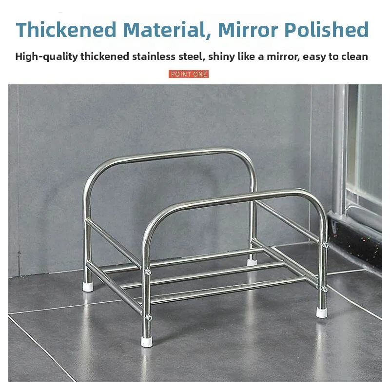 

Stainless Steel Bathroom Sink Stand Free-standing Toilet Bath Tub Holder Storage Rack Simple Style Pure Color Bathroom Access...