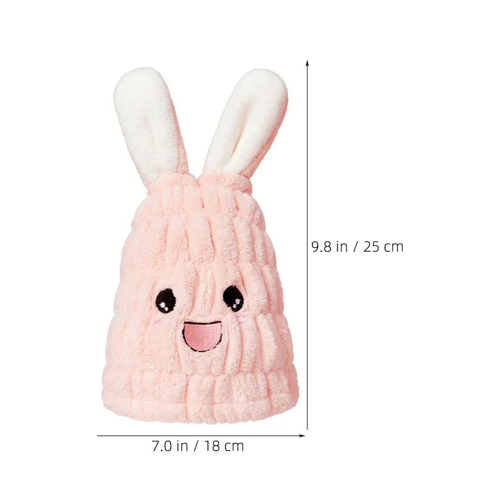 2 قطعة غطاء تجفيف الشعر من الألياف الدقيقة الماصة لآذان الأرنب اللطيفة منشفة سريعة الجفاف عمامة متعددة الاستخدامات استخدام منشفة تجفيف الشعر السريع #4