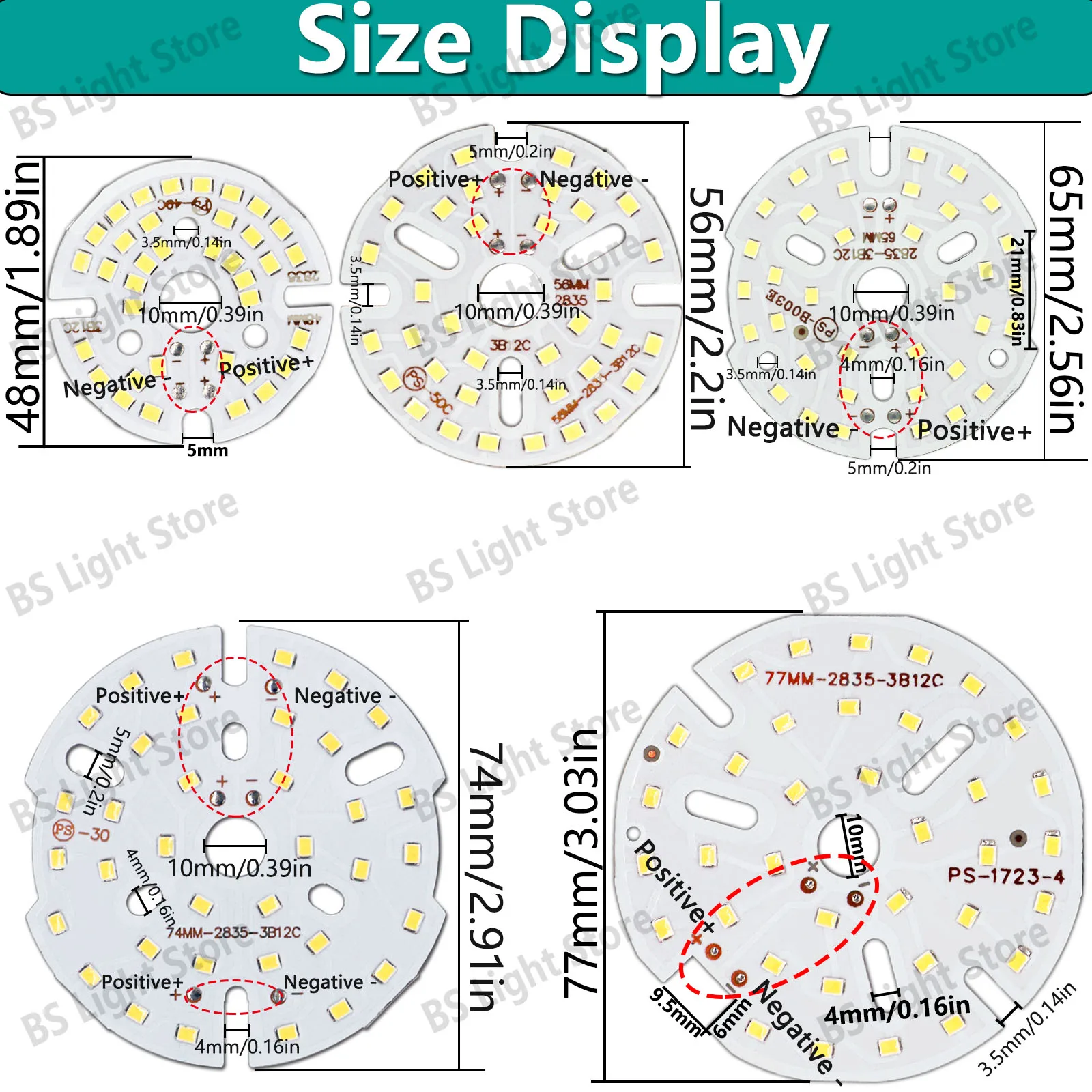 LED 2835 Lamp Bead Neutral Warm White 12W DC35-37V 48mm 56mm 65mm 74mm 77mm 85mm 96mm 108mm 117mm Spotlight Light Light Source