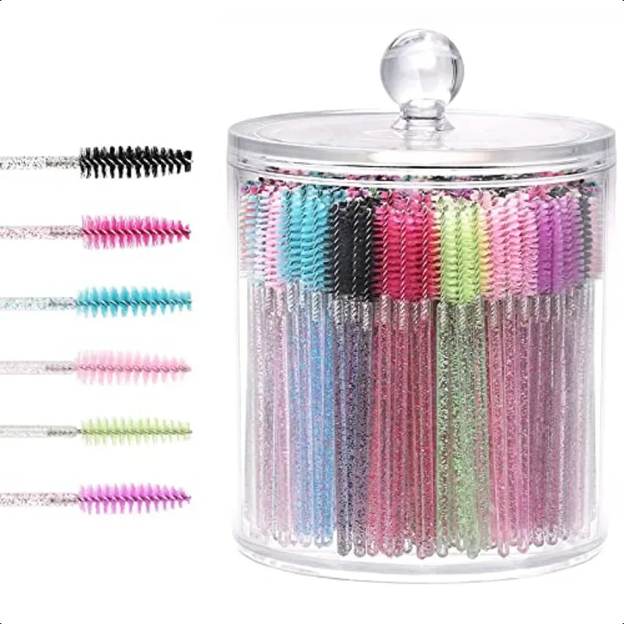 แปรงมาสคาร่า 300 ชิ้น พร้อมที่เก็บสำลีแบบใช้ซ้ำได้ สำหรับจัดระเบียบแปรงต่อขนตาและคิ้ว