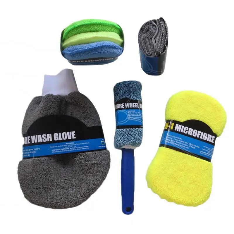 

Car Wash Tool Kit Car Detailing Brush Set Tire Shine Wax Pad Coating Tools For Car Washing Air Conditioner Vents Towel Polisher