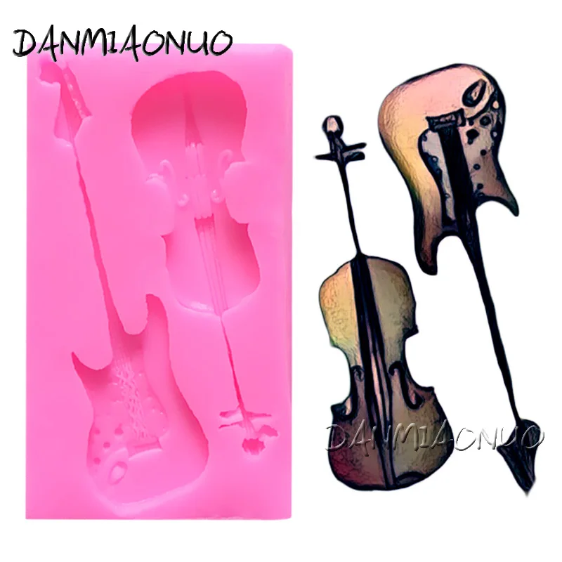 DANMIAONUO A0983038 Violin Handmade Soap Moldes Para Gelatinas De Silicona Formy Silikonowe Baking Accessories Decorating