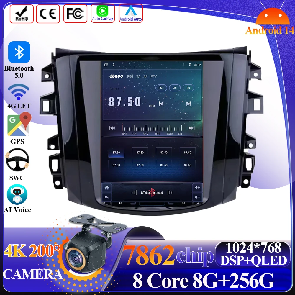 

Android 14 For Nissan Navara Terra Frontier NP300 2018 -2020 Tesla Style Car Radio Stereo Multimedia Video Player 5G GPS Display