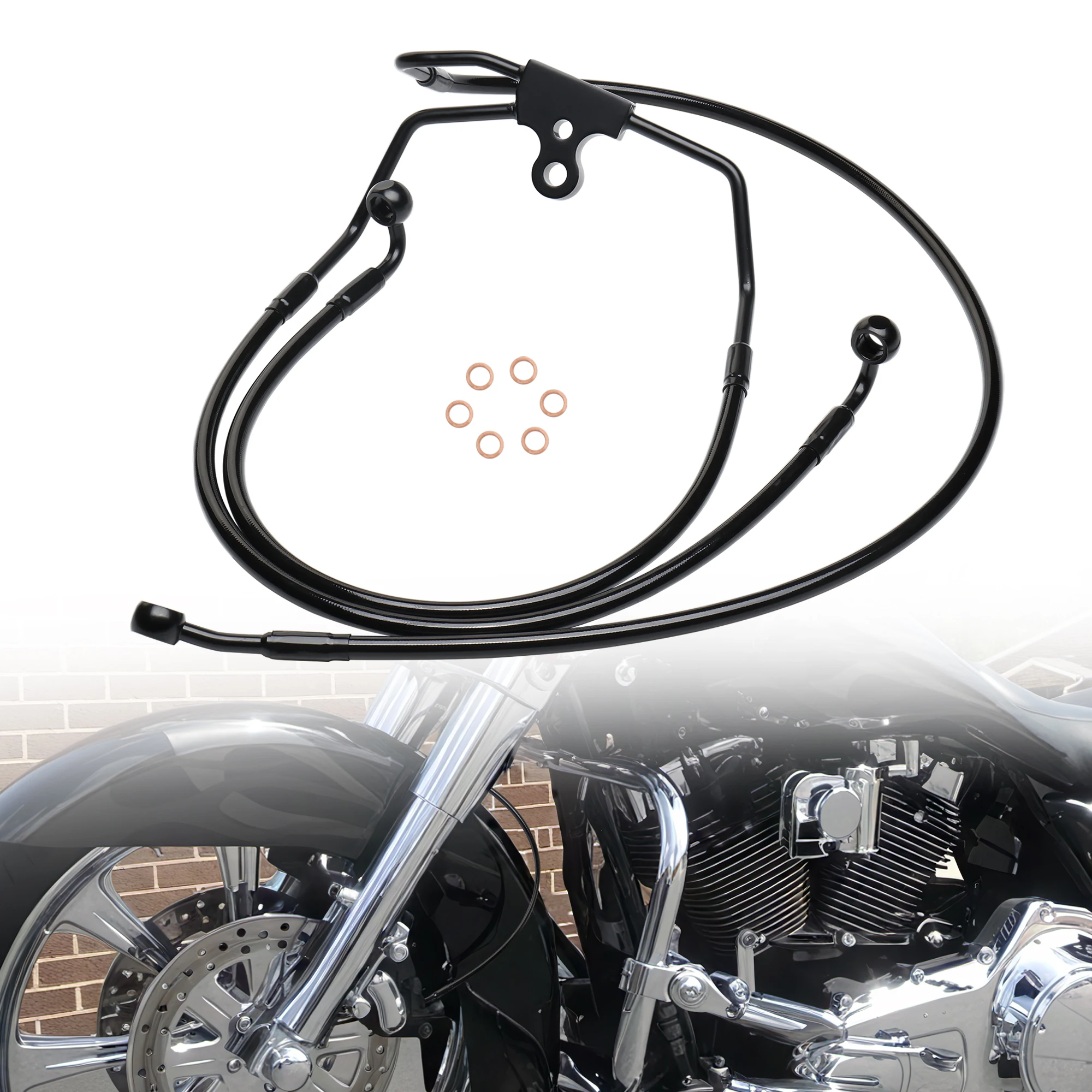 

Touring Handlebar Extension Brake Line for Harley 1994-2007 Road Glide Street Glide Road King Electra Glide No ABS Models