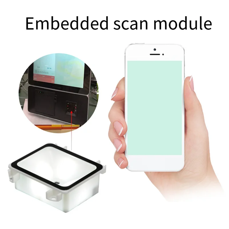 Embedded 2D Barcode Scanner USB QR Barcode Reader RS232 TTL Interface Kiosk Small Fixed Installation Barcode Printer