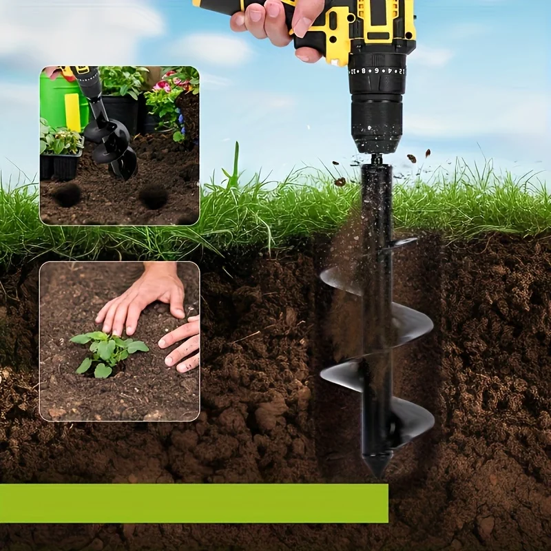 

1 шт. черное садовое сверло 3,9 дюйма X 11,8 дюйма, высококачественная холоднокатаная сталь, прочная и долговечная, простота установки, повышение эффективности, спиральное сверло с шестигранным приводом 3/8 дюйма