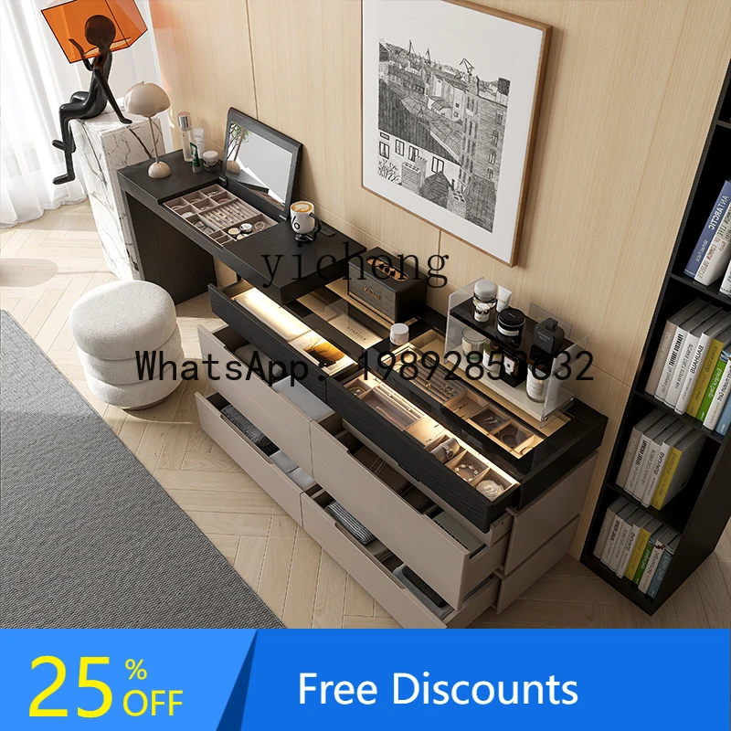 AA  minimalist dresser small apartment chest integrated retractable bedside locker