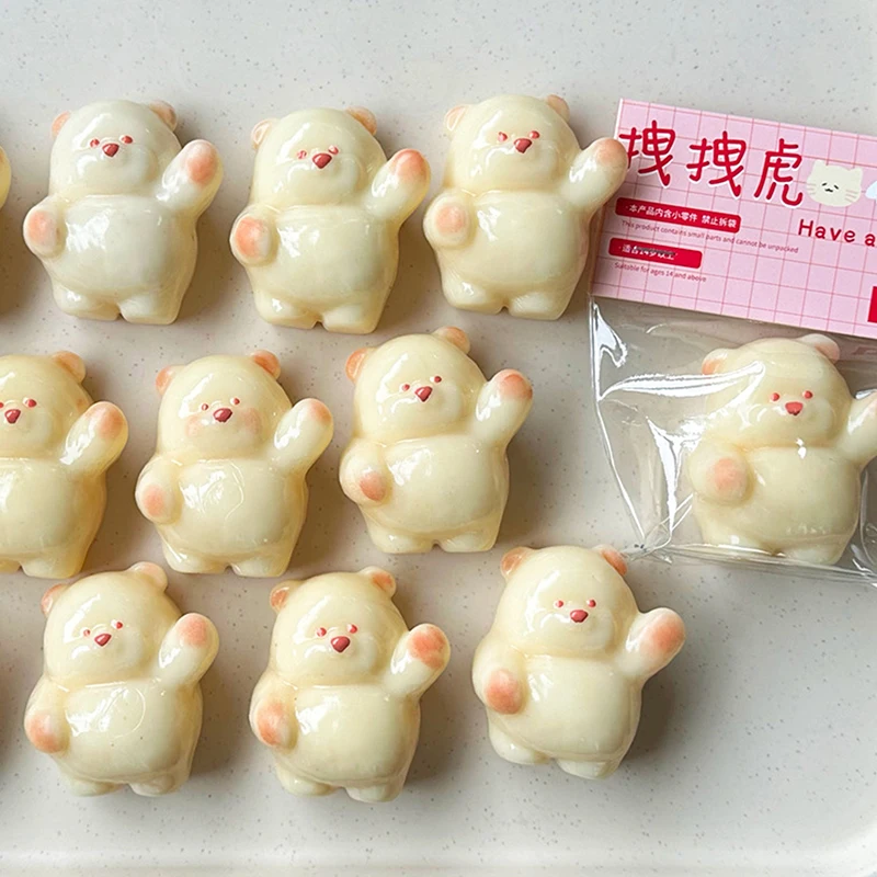 Mini Bear Pinch Toy Slow Rebound Stress Relief Toys Small Square Cake Pinch For Kids Adults Gift