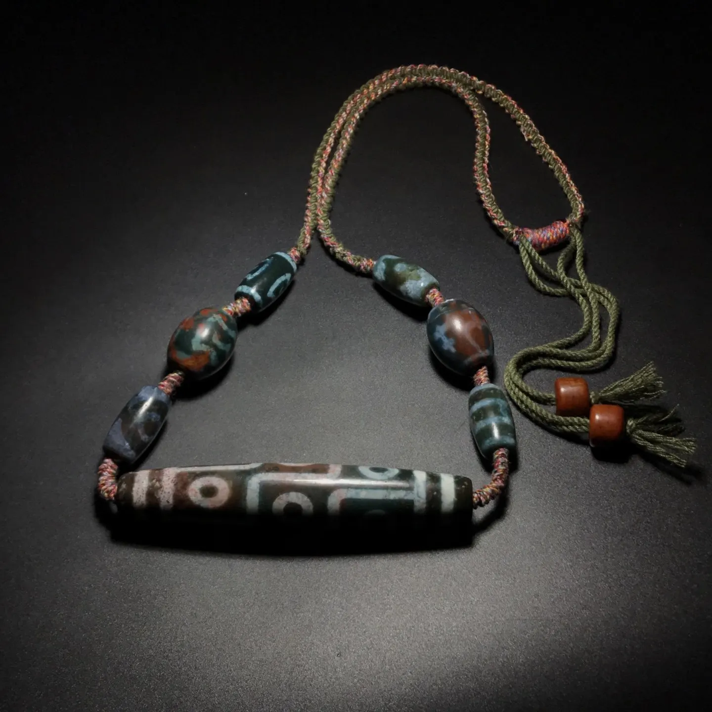 Cinnabar Xiangxiong Nine-Eyed Treasure Bottle Dapeng Bird Tiandi Dzi Bead Agate Necklace Pendant Duobao String Accessories 15 *
