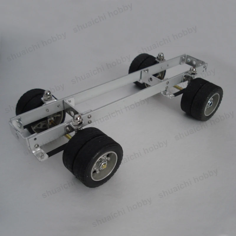 1PCS 1/30 1/32 Scale Spring Shock-absorbing Truck Frame Model 2-axis Aluminum Toy Car Chassis Length 220/246mm DIY Modification