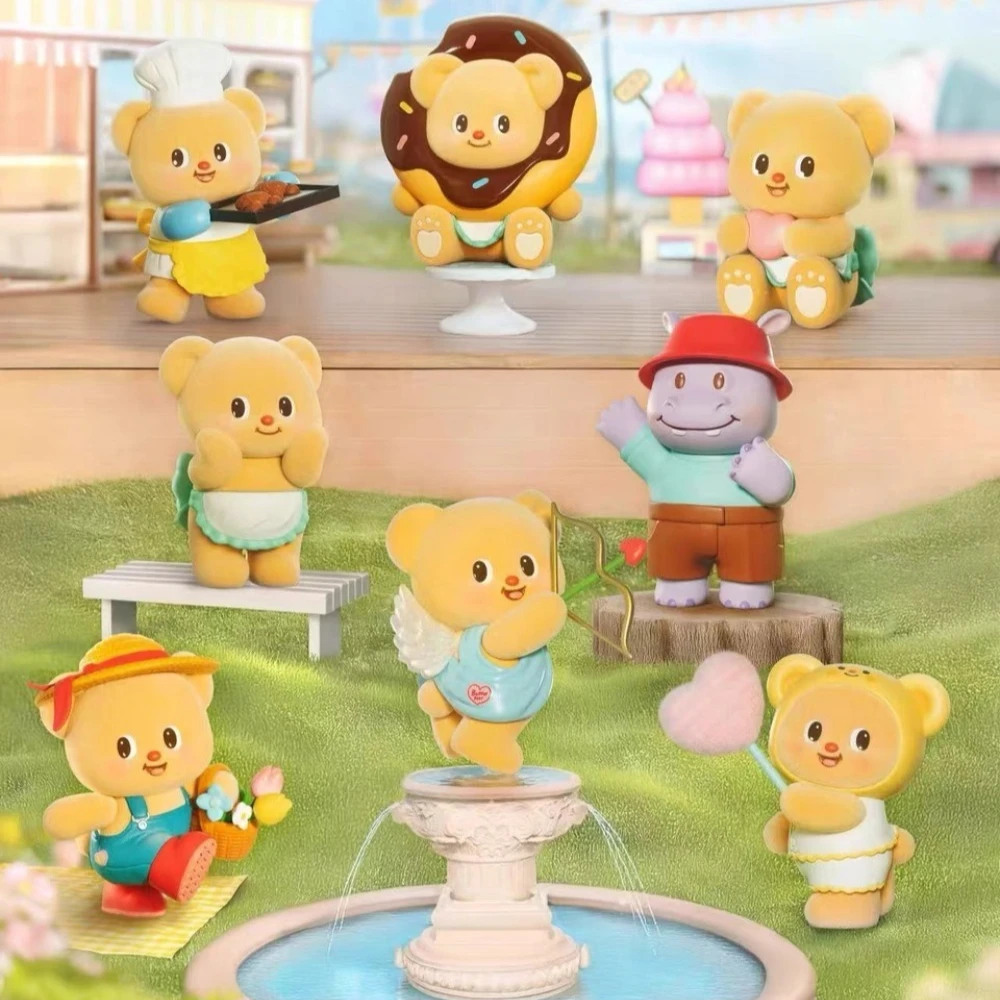 

Butterbear Sweet Life Series Blind Box Doll Toys Action Figure Butterbear Flocking Figurines Desktop Gifts For Kids Girls