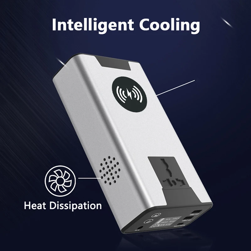 

Внешний аккумулятор 30000 мАч с поддержкой PD100W, выходом переменного тока 220В, беспроводной зарядкой, быстрой зарядкой 65W для MacBook, ноутбуков, iPhone 16, iPad