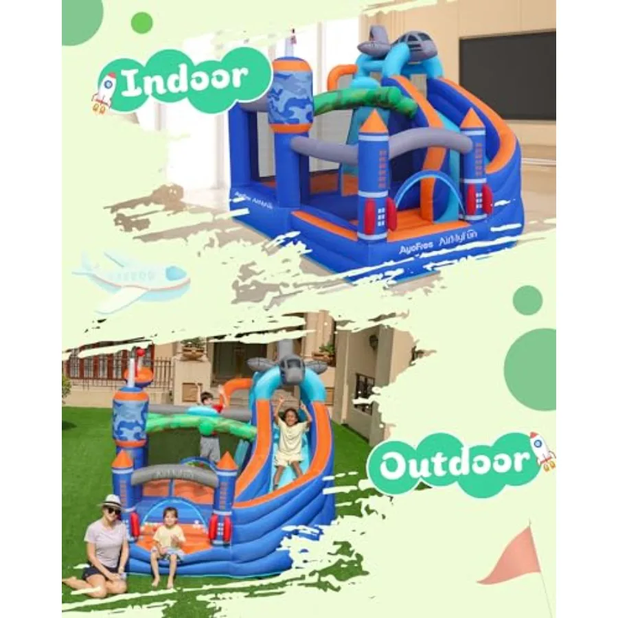 Inflatable Bounce House for Kids Fun, Bouncer & Slide with Air Ball Pool, Inflatable Bouncer with Blower Use for Indoor&Outdoor