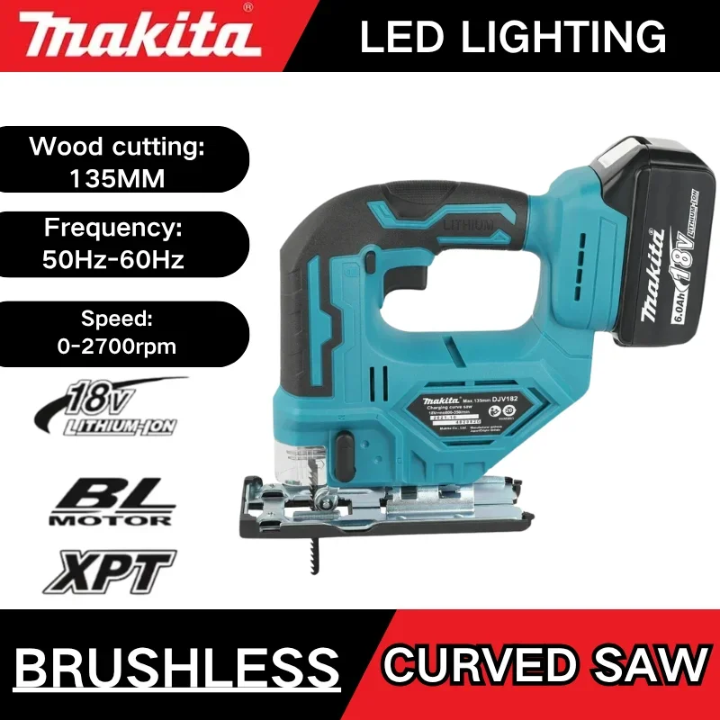

Электрический лобзик Makita DJV182Z 300 Вт с ручкой-держателем, без аккумулятора