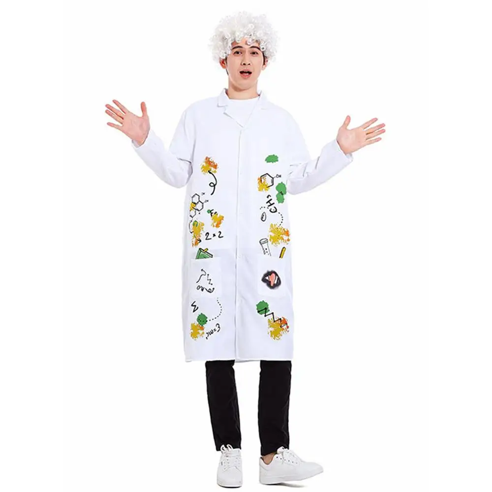 

Halloween Crazy Scientist Costume Professional Stage Performance Suit Newton Einstein Design Women's Ethnic Stage Costume