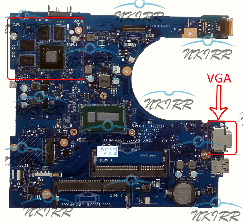 

I7 I5 920M 2G AAL10 LA-B843P W43NN 7CV2G YF2P3 5HTPV 730VM M94D0 1MXY3 JVDMM 4N9K2 0MYD6 HNFFM for Vostro 3458 3558 Motherboard