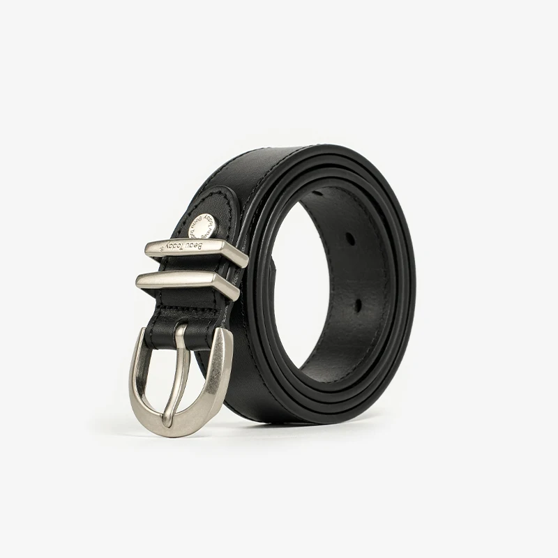 BeauToday Belt Women Cow Leather Horseshoe Buckle Sewing  display picture 1