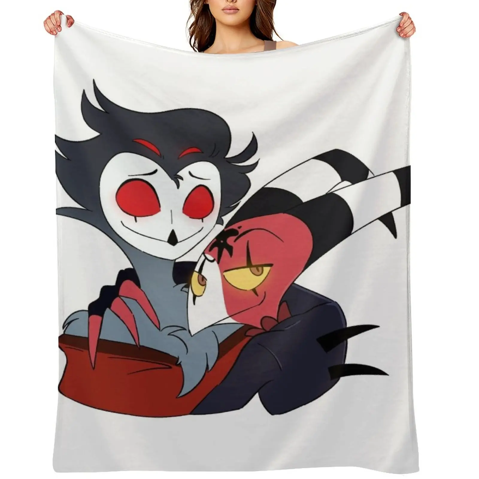 

Stolitz Helluva Boss Blitzo and Stolas Hug Throw Blanket Single Decorative Sofa for sofa Fashion Sofas Blankets