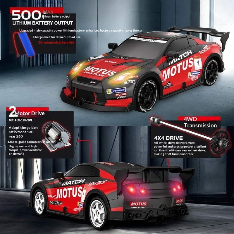Professional 4WD High Speed RC Drift Racing Car Charging Toy With Infinite Variable Speed Sensitive Steering For Boys