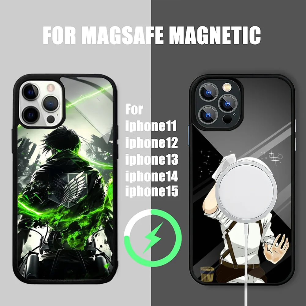 Anime A-Attack On T-Titan Phone Case For IPhone 15 14 13 16 Pro Max 11 12 Mini Alex Mirror For Magsafe Wireless Charging Cover