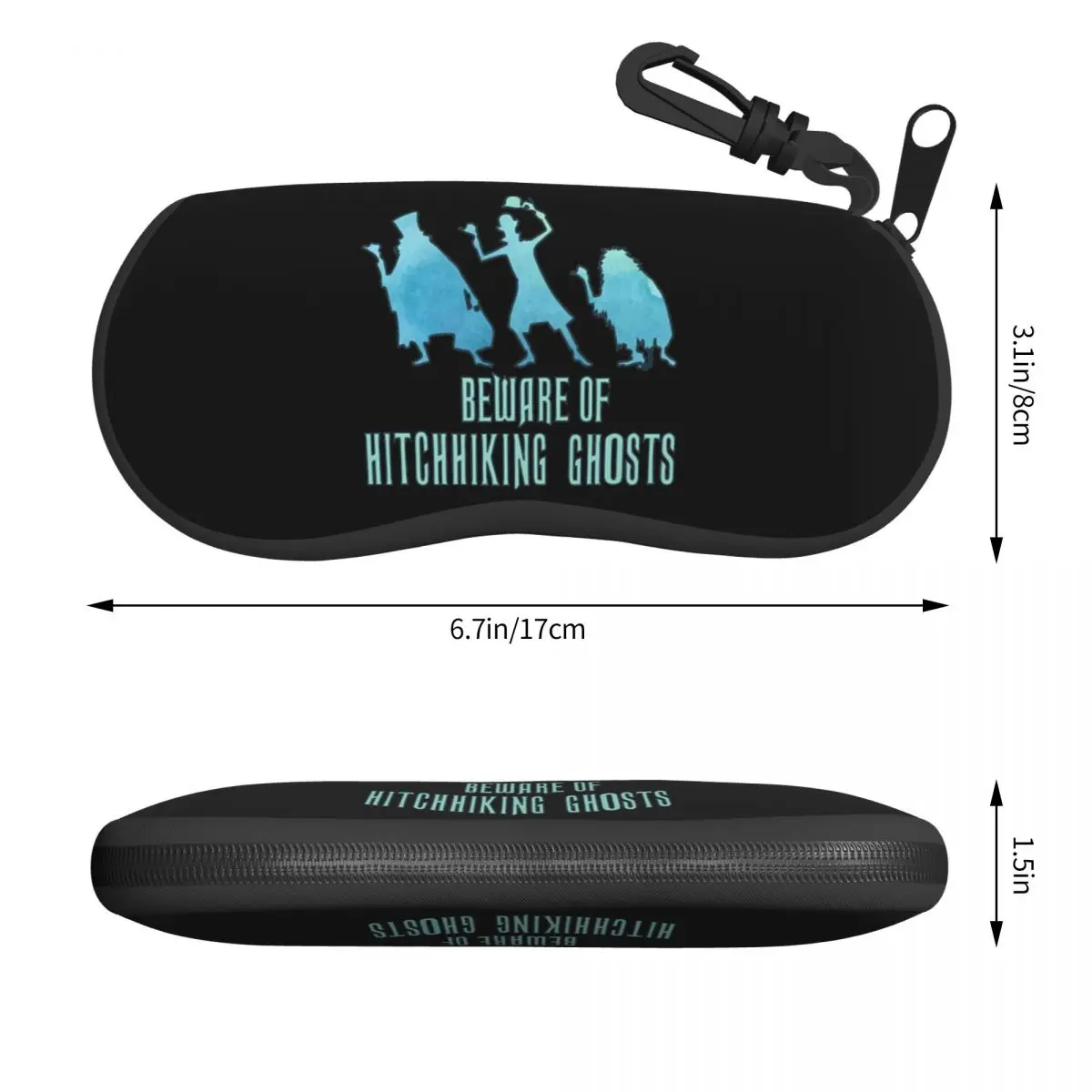 Custom Beware Of Hitchhiking Ghosts Glasses Case Portable Haunted Mansion Shell Eyeglasses Case Sunglasses Box