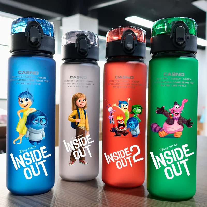 Inside Out 560ML Large Capacity 4 Color Children Water Cup Portable Plastic Outdoor Sports Aldults Drinking Water Bottle Anime