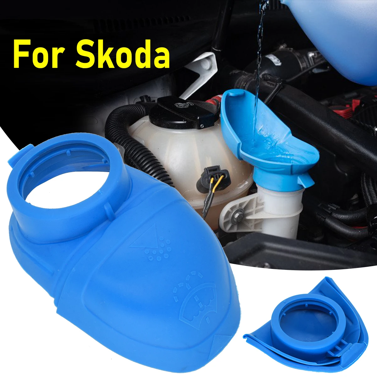 Car Front Wiper Washer Fluid Reservoir Bottle Lid Cap Cover For Skoda Citigo Fabia Superb Octavia A5 A7 Karoq Kodiaq 6V0955485